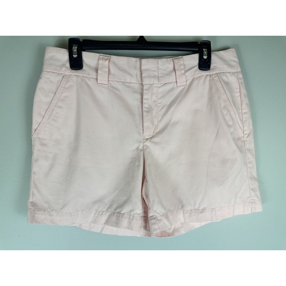 Tommy Hilfiger Mid Rise Light Pink Flat Front Chino Shorts Women's Size 8 Preppy